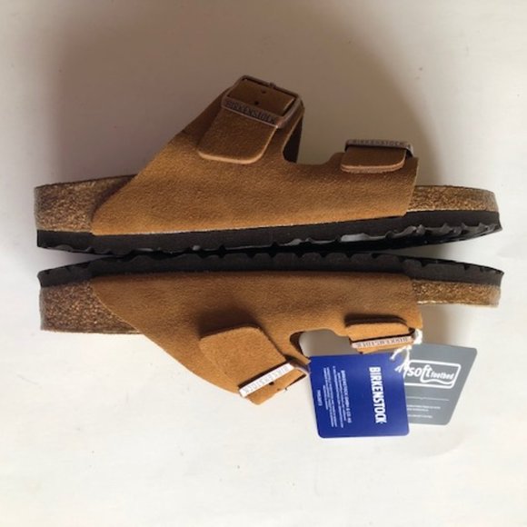 BIRKENSTOCK Arizona Suede Leather Soft footbed Sandal. Size: 8, 10, 11, 12